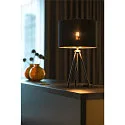 SLV Textil-Schirm FENDA, Zylindrisch, Ø 30cm / Höhe 20cm, Schwarz / Kupfer