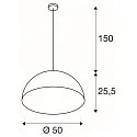 SLV Pendelleuchte FORCHINI M PD-1 50 cm, schwarz / gold