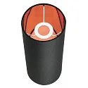 SLV Textil-Schirm FENDA, Zylindrisch / Lang, Ø 15cm / Höhe 40cm, Schwarz / Kupfer
