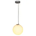 Pendelleuchte ROTOBALL 25 PD, IP20, Ø 25cm, E27, Stahl / PE, silbergrau / weiß, Ø 25 cm