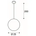 Pendelleuchte ROTOBALL 40 PD, IP20, Ø 40cm, E27, Stahl / PE, silbergrau / weiß