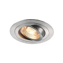 PIREQ QPAR51 ROUND DOWNLIGHT, IP20, Einbau, Ø 9.3cm, GU10 max. 50W, kardanisch, inkl. Clipfedern, Alu gebürstet