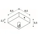 Accessories Ceiling canopy for GLENOS Pendant luminaire, 8,5x8,5x2,7cm, with strain relief, matt black