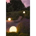 SLV Outdoor Kugelleuchte / Bodenleuchte ROTOBALL 50 FL, IP44, E27, mit Steckerkabel, Stahl / PE, weiß, Ø 50 cm