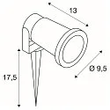 SLV Outdoor Aufbau- / Erdspieß-Strahler BIG NAUTILUS, IP65 IK06, GU10 QPAR51, neigbar, mit Steckerkabel, schwarz