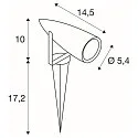 SLV LED Erdspieß-Leuchte SYNA, IP55 IK04, 9W 3000K 470lm 50°, neigbar, mit 150cm Steckerkabel, anthrazit