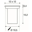 SLV LED Bodeneinbaustrahler SOLASTO, IP67 IK08, GU10 QPAR51, Edelstahl 304, befahrbar (0.6t), verstellbar, eckig
