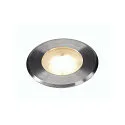 Outdoor LED Bodeneinbaustrahler DASAR® FLAT 80, IP67 IK08, 230V, 7W 3000K 520lm 125°, Edelstahl gebürstet, begehbar