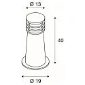 SLV Outdoor Stehleuchte RUSTY® ROUND 40, IP55, E27 TC-DSE max. 11W, FeCSi-Stahl gerostet, 40cm