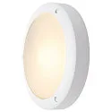 Außenleuchte BULAN Wand-/Deckenleuchte, rund, E14, max. 60W, satiniertes Glas, weiß