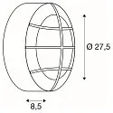 SLV Wandleuchte BULAN GRID, rund, E27, max. 2x25W, anthrazit