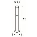 Floorlamp BIG NAILS 50 Stainless steel, height 51cm