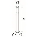 SLV Outdoor Stehleuchte BIG NAILS, IP44, E27 (T38 / T45), Edelstahl 304 / PC opal, Höhe 81cm