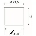 SLV Outdoor Bodeneinbaustrahler DASAR® 215, IP67 / IP65 IK08, GU10 QPAR111 max. 75W, Edelstahlblende 316, begehbar, Rund