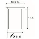 SLV Outdoor Bodeneinbaustrahler DASAR® 115, IP67 IK08, GU10, Edelstahl-Blende 316, befahrbar, kardanisch, eckig