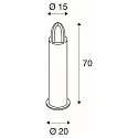 SLV Outdoor Stehleuchte RUSTY® CONE 70, IP54 IK02, E27 TC-DSE max. 11W, FeCSi-Stahl gerostet, 70cm
