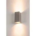 SLV Außenwandleuchte BIG THEO UP/DOWN, eckig, IP44 IK02, 2x GU10 QPAR111 max. 75W, silbergrau