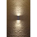 SLV Außenwandleuchte BIG THEO UP/DOWN, eckig, IP44 IK02, 2x GU10 QPAR111 max. 75W, silbergrau