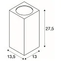 SLV Außenwandleuchte BIG THEO UP/DOWN, eckig, IP44 IK02, 2x GU10 QPAR111 max. 75W, silbergrau