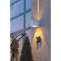 SLV LED Außenleuchte OUT BEAM LED Wandleuchte, zweistrahlig, 3000K, IP44, silbergrau
