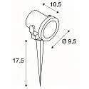 SLV Outdoor Spießleuchte NAUTILUS 10, IP55 IK04, GU10 QPAR51, mit IP-Steckerkabel, dreh- und neigbar, Edelstahl 316