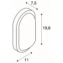 SLV LED Außenleuchte TERANG 2 Wand-/Deckenleuchte, oval, 120°, SMD LED, 3000K, IP44, weiß