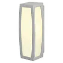 Außenleuchte MERIDIAN BOX Wandleuchte, E27, IP54, mit Sensor, silbergrau