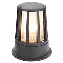 Sockelleuchte CONE, IP54 IK05, E27 max. 100W, Aluminium anthrazit / Strukturglas klar