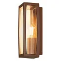 SLV Außenleuchte MERIDIAN BOX 2 Wandleuchte, E27, IP54, rostfarben