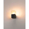 SLV Außenwandleuchte GRAFIT, IP44 IK02, E27, eckig, anthrazit / Diffusor in Rauchglas-Optik, satiniert, Standard