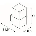 SLV Außenwandleuchte GRAFIT, IP44 IK02, E27, eckig, anthrazit / Diffusor in Rauchglas-Optik, satiniert, Standard