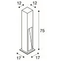 SLV Outdoor LED Stehleuchte ARROCK STONE 70 COB, IP55 IK02, 9W 3000K 330lm, schaltbar, Basalt / Edelstahl 304, steingrau, 75cm