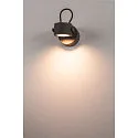 SLV Outdoor Wandleuchte SITRA 360 WL, IP44, GX53 TCR-TSE max. 9W, dreh- und schwenkbar, anthrazit
