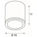 SLV Outdoor Deckenleuchte SITRA CL, Ø 10cm / H 11cm, IP44, GX53 TCR-TSE max. 9W, weiß