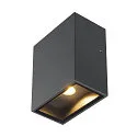 Outdoor LED Wandleuchte BIG QUAD WL, IP44 IK05, eckig, 4.5W 3000K 260lm 110°, Aluminium / Glas, schaltbar, anthrazit