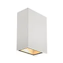 Outdoor LED Wandleuchte QUAD UP/DOWN 15 WL, IP44 IK02, eckig, 8W 3000K 2x 290lm 2x110°, Aluminium / Glas, schaltbar, weiß