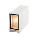 SLV Outdoor LED Wandleuchte QUAD UP/DOWN 15 WL, IP44 IK02, eckig, 8W 3000K 2x 290lm 2x110°, Aluminium / Glas, schaltbar, weiß