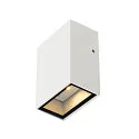 Outdoor LED Wandleuchte QUAD, IP44 IK02, eckig, down, 4.6W 3000K 100lm 90°,Aluminium / Glas , schaltbar, weiß