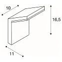 SLV LED Außenwandleuchte ORDI, IP44 IK02, 9W 3000K 740lm 120°, Aluminium, Anthrazit / opal, ohne Sensor