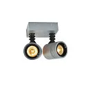 Außenstrahler MYRA DOUBLE, IP55, 2-flammig, 2x GU10 max. 50W, dreh- und neigbar, Silbergrau