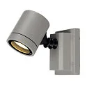 SLV Außenstrahler MYRA SINGLE, IP55, 1-flammig, GU10 max. 50W, dreh- und neigbar, Silbergrau