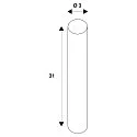SLV Verlängerungsstab für NEW MYRA 1 & 2 Leuchtenköpfe, 31cm, anthrazit