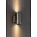 SLV Wall luminaire ASTINA STEEL GU10 UP/DOWN Outdoor luminaire, stainless steel 304, 2xGU10, max. 2x35W
