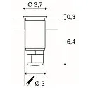 SLV LED Floor recessed luminaire DASAR LED MINI Outdoor luminaire, round, stainless steel 316, 31°, 2W, 3000K, IP67