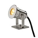 SLV Outdoor LED Aufbau-Strahler DASAR PROJECTOR®,  Hochvolt-Modell, IP67 IK04, 230V AC, 4.6W 3000K 300lm 40°, Edelstahl 316
