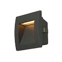 LED Wand-Einbauleuchte DOWNUNDER OUT S, IP55, 9 x 9cm, 230V AC / sek. 300mA, asymmetrisch, 1.7W 3000K 25lm, anthrazit
