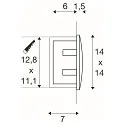 SLV LED Wand-Einbauleuchte DOWNUNDER OUT L, IP55 IK02, 14 x 14cm, 230V AC / sek. 300mA, asymmetrisch, 4W 3000K 85lm, anthrazit