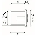 SLV LED Wall recessed luminaire DOWNUNDER OUT LED M, 0,96W, 3000K, IP55, anthracite