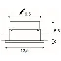 SLV LED Notleuchte P-LIGHT LED Einbauleuchte, 2x LED, 6000K, weiß