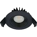 LED Einbauleuchte VELIA LOW PROFILE, rund, 5,5W, 2700K, 310lm, IP44, dimmbar, schwarz matt